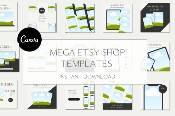 Download 200 Etsy Listing Mock-up Canva Templates - Etsy listing Collection