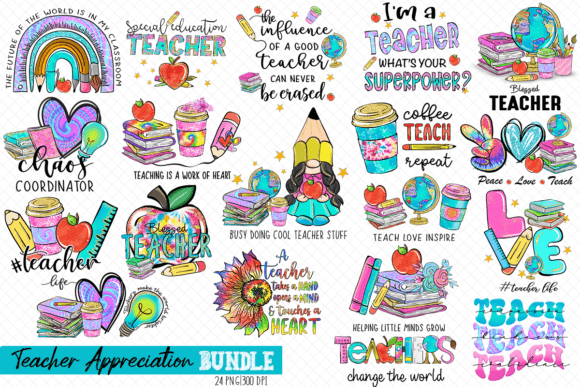 Download Teacher Appreciation Sublimation Bundle - Teacher appreciation Collection