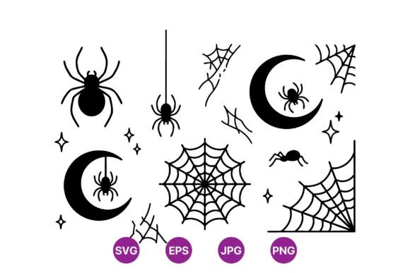 Download Halloween Spider Web Clipart Set - Spider Collection