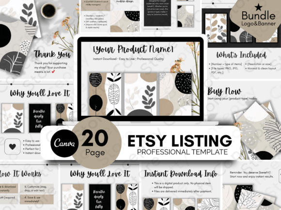 Download Etsy Listing Canva Template Editable 20P - Etsy listing Collection
