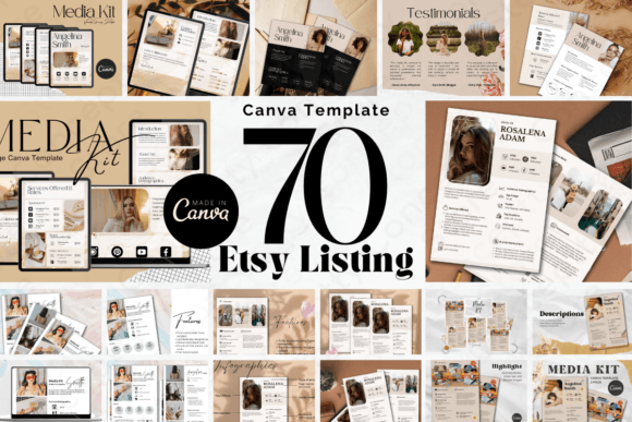 Download 70-Page Etsy Listing Canva Template V.2 - Etsy listing Collection