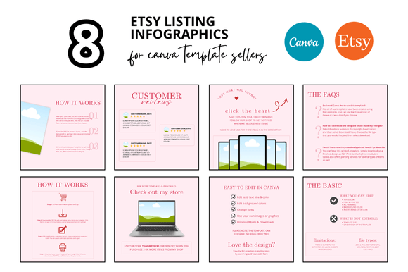 Download 8 Pink Etsy Listing Infographics - Etsy listing Collection