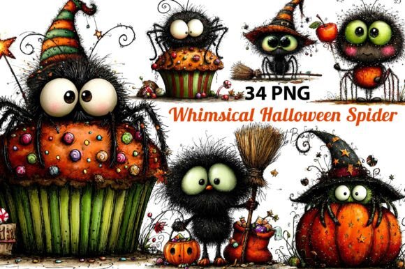 Download Whimsical Halloween Spider Clipart Bundl - Spider Collection