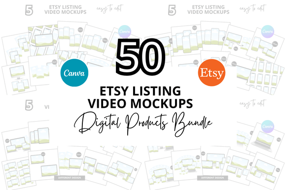 Download 50 Etsy Listings Video Mockup Bundle - Etsy listing Collection